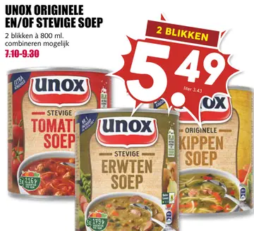 Aanbieding: Unox originele en/of stevige soep