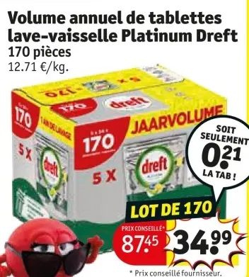 Offre: Volume annuel de tablettes lave-vaisselle Platinum