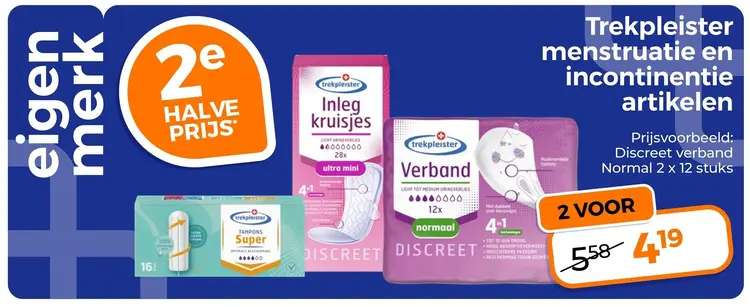 Aanbieding: Menstruatie en incontinentie artikelen
