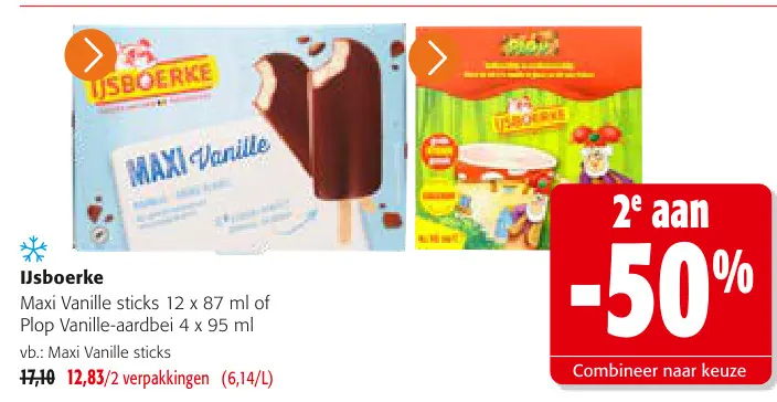 Promotie: Maxi Vanille sticks of Plop Vanille-aardbei