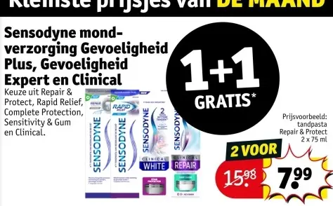 Aanbieding: Sensodyne mond-verzorging Gevoeligheid Plus, Gevoeligheid Expert en Clinical