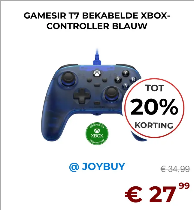Aanbieding: Gamesir t7 bekabelde Xbox-controller blauw