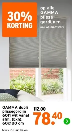 Aanbieding: Alle GAMMA plisségordijnen