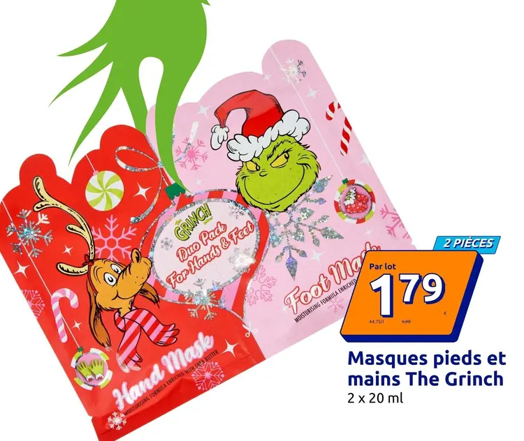 Offre: Masques pieds et mains The Grinch