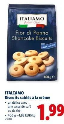 Offre: Biscuits sablés à la crème