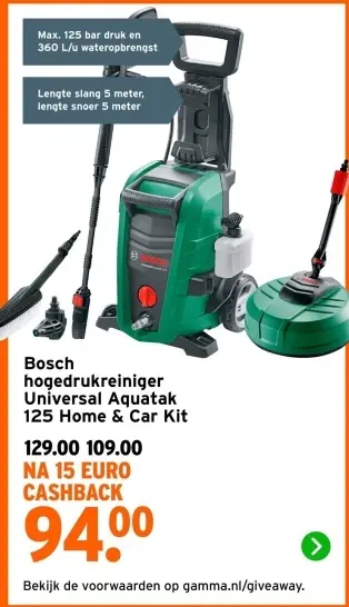 Aanbieding: Hogedrukreiniger Universal Aquatak 125 Home & care kit