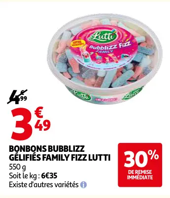 Offre: Bonbons bubblizz gélifiés family fizz