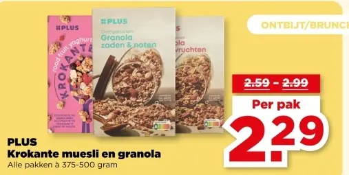 Aanbieding: Krokante muesli en granola