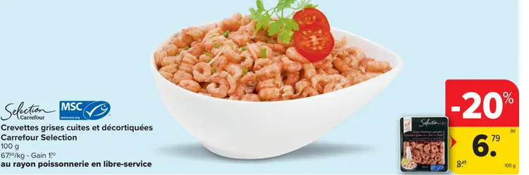 Offre: Crevettes grises cuites et décortiquées