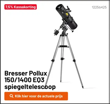Aanbieding: Bresser Pollux 150/1400 EQ3 spiegeltelescoop