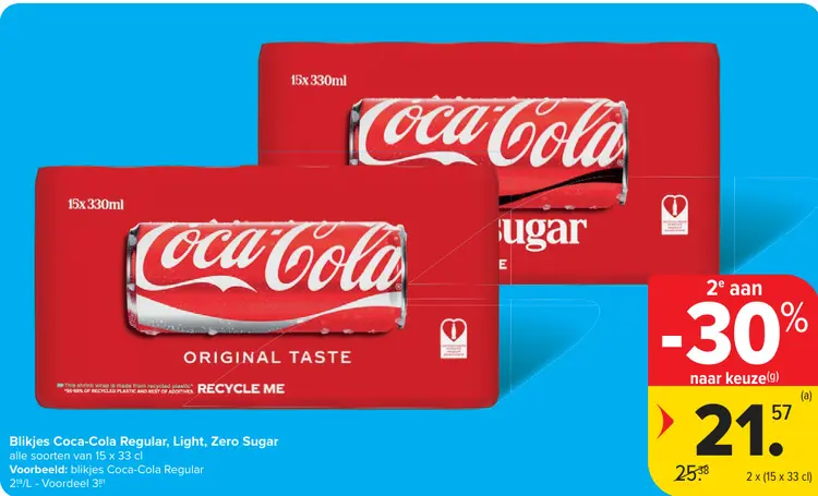 Promotie: Blikjes Coca-Cola Regular, Light, Zero Sugar