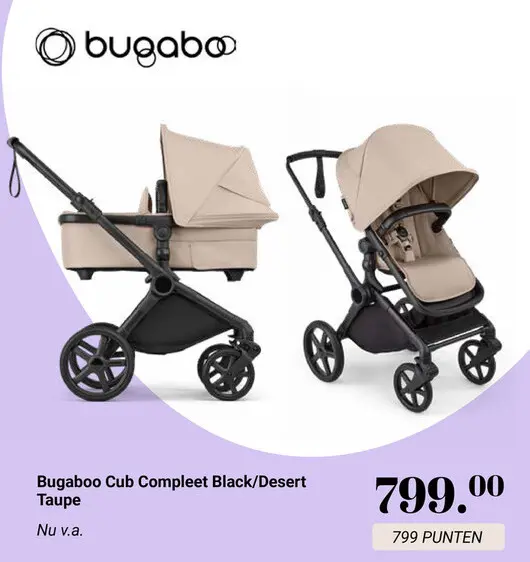 Aanbieding: Bugaboo Cub Compleet Black/Desert Taupe