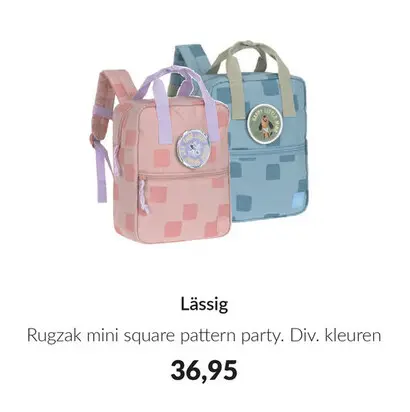 Aanbieding: Rugzak mini square pattern party