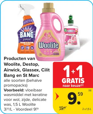 Promotie: Producten van Woolite, Destop, Airwick, Glassex, Cilit Bang en St Marc