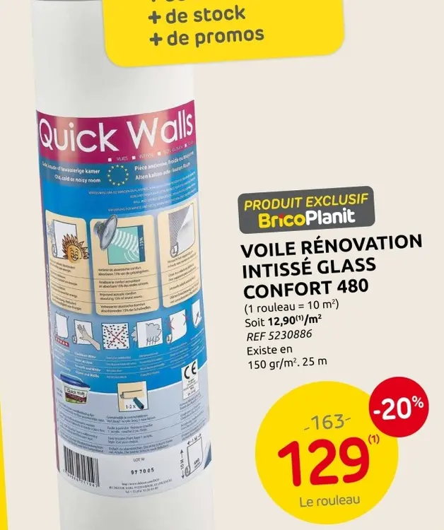 Offre: Voile rénovation intissé glass confort 480