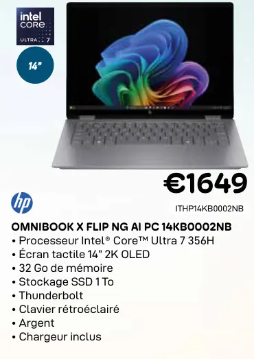 Offre: Omnibook x flip ng ai pc 14kb0002nb