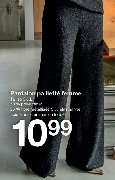 Offre: Pantalon pailleté femme