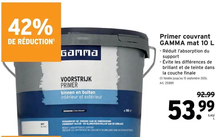 Offre: Primer couvrant mat