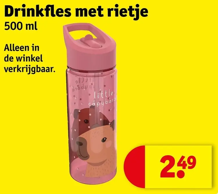 Aanbieding: Drinkfles met rietje