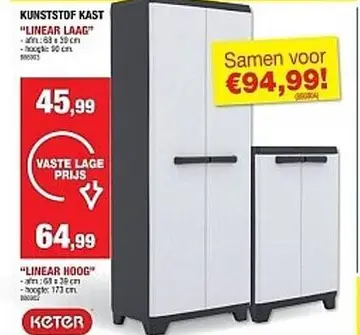 Aanbieding: Kunststof kast linear