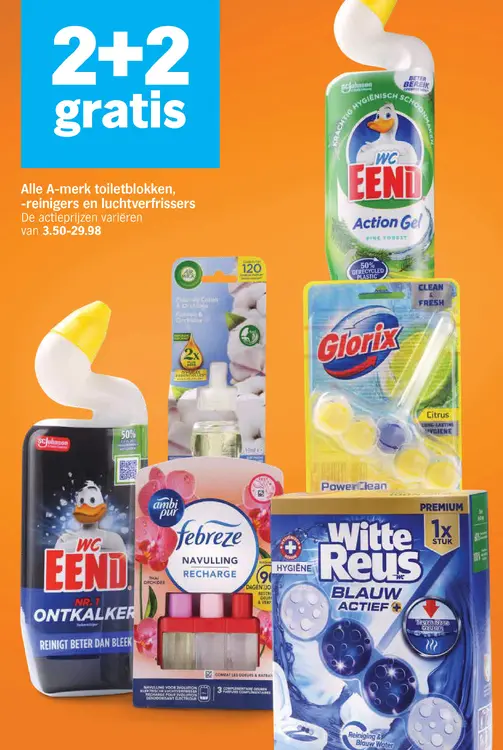 Aanbieding: Alle A-merk toiletblokken, -reinigers en luchtverfrissers