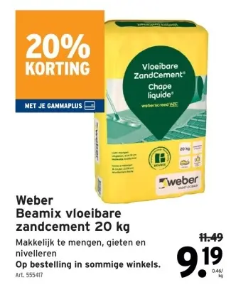 Promotie: Beamix vloeibare zandcement