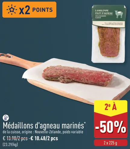 Offre: Médaillons d'agneau marinés