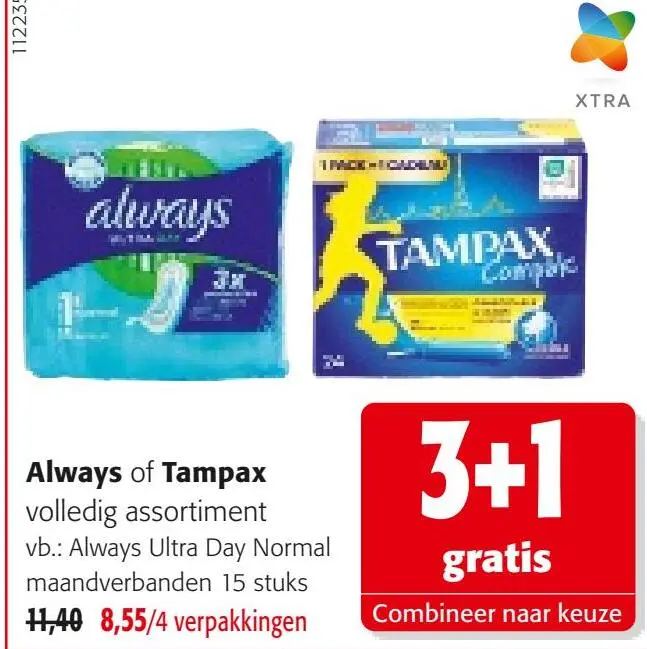 Promotie: Always of Tampax volledig assortiment