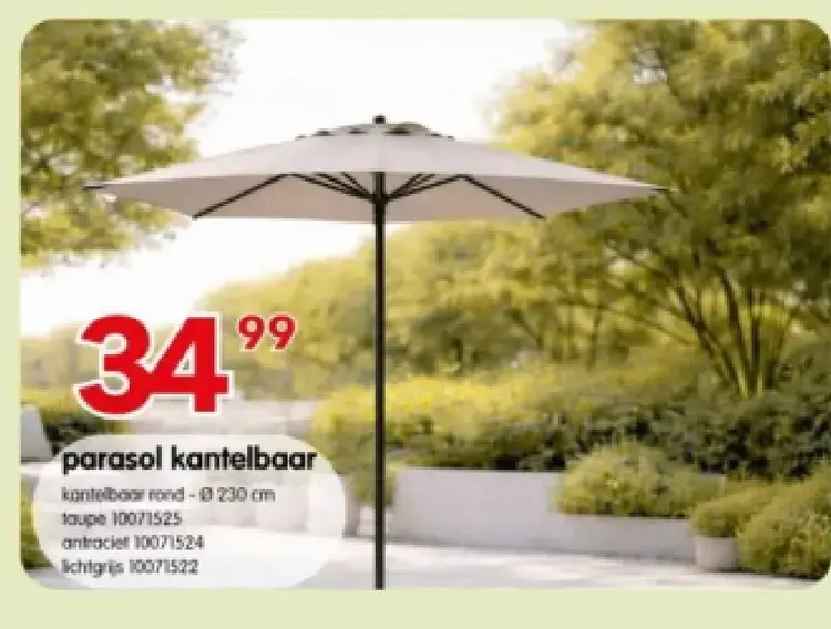 Promotie: parasol kantelbaar
