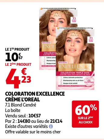 Offre: Coloration excellence crème
