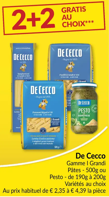 Offre: Pâtes ou Pesto
