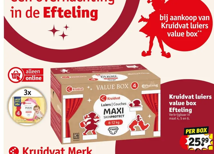 Aanbieding: Kruidvat luiers value box Efteling