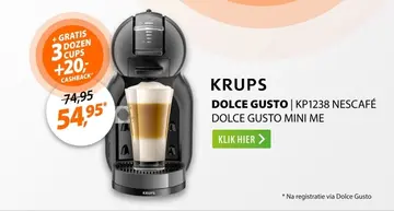 Aanbieding: Krups KP1238 NESCAFÉ Dolce Gusto Mini Me Zwart