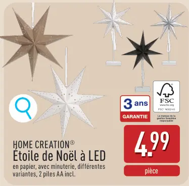 Offre: Etoile de Noël à LED