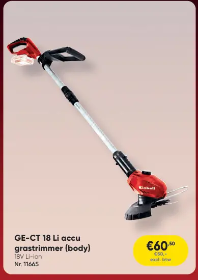 Promotie: GE-CT 18 Li accu grastrimmer (body)