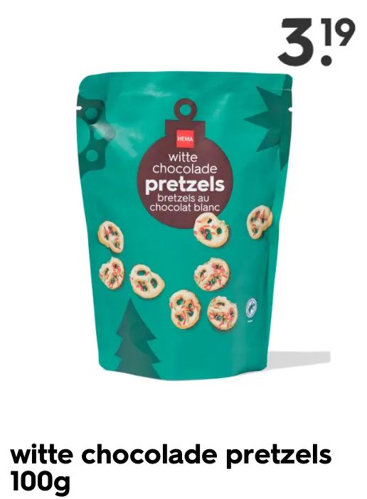 Aanbieding: witte chocolade pretzels