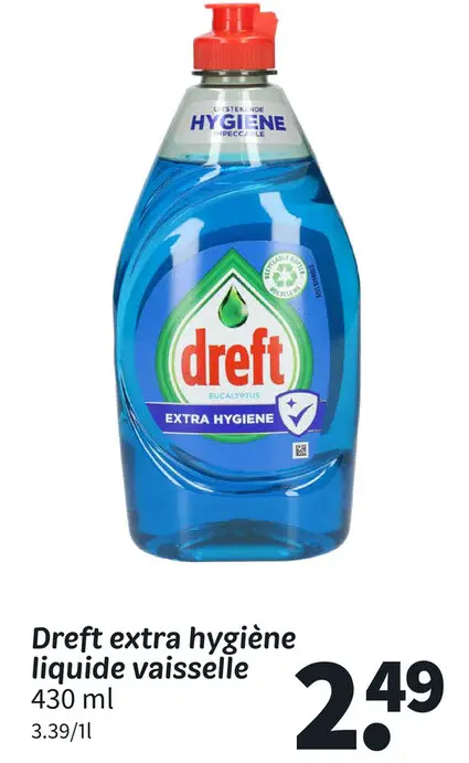 Offre: Dreft extra hygiène liquide vaisselle