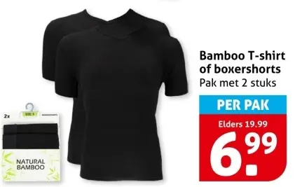 Aanbieding: Bamboo T-shirt of boxershorts