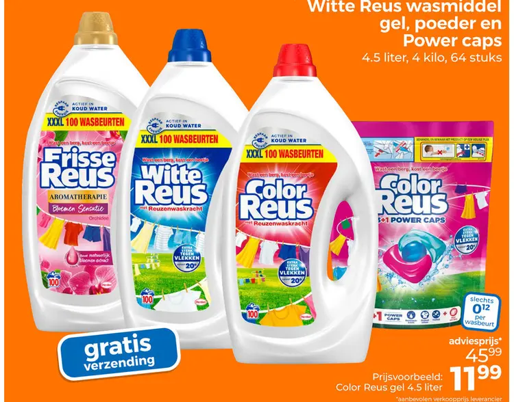 Aanbieding: Wasmiddel gel, poeder en Power caps