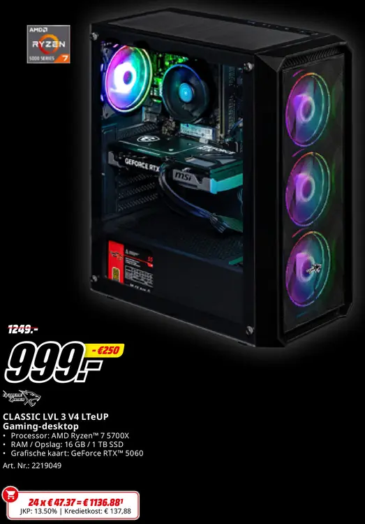 Promotie: CLASSIC LVL 3 V4 LTEUP Gaming-desktop