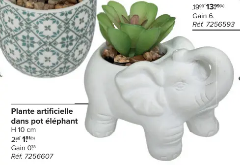 Offre: Plante artificielle dans pot éléphant
