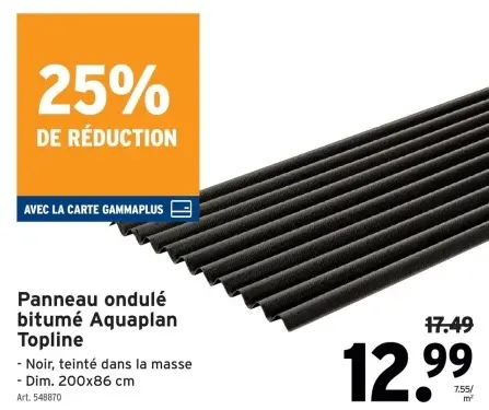 Offre: Panneau ondulé bitumé Aquaplan Topline