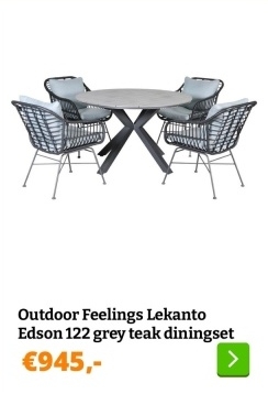 Aanbieding: Outdoor Feelings Lekanto Edson grey teak dini