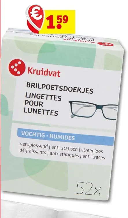 Aanbieding: Kruidvat Brilpoetsdoekjes