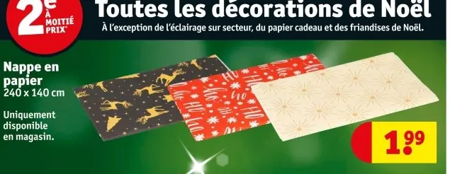 Offre: Nappe en papier
