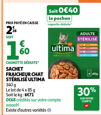 Promotie: Sachet fraicheur chat stérilisé
