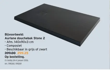 Promotie: Aurlane douchebak Stone 2