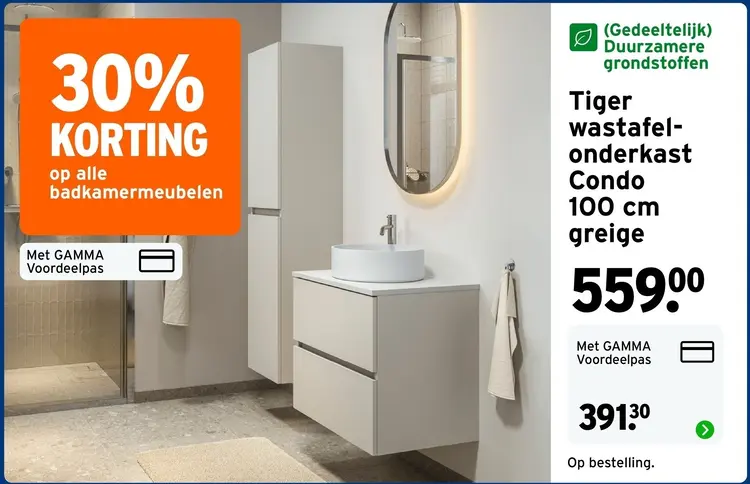 Aanbieding: Tiger wastafelonderkast Condo 100 cm greige
