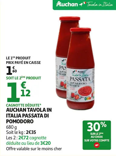 Promotie: Auchan tavola in italia passata di pomodoro