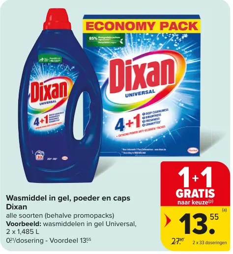 Promotie: Wasmiddel in gel, poeder en caps Dixan
